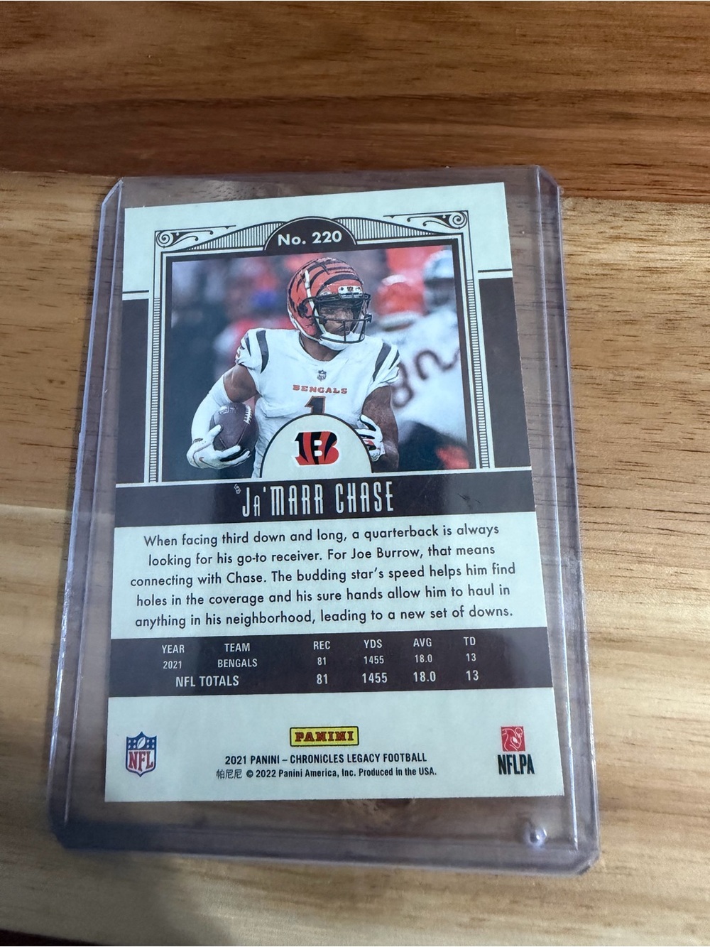 Panini Bengals White Orange Black Football Card